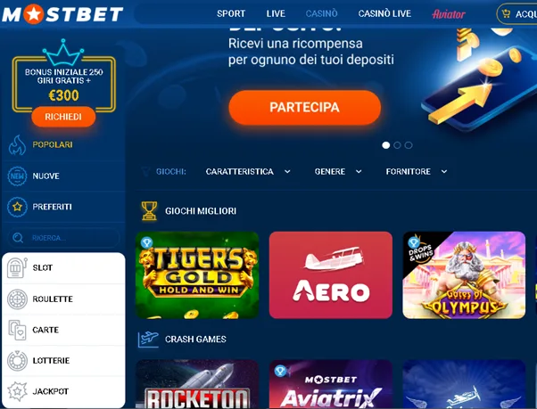 Casinò sul sito MostBet