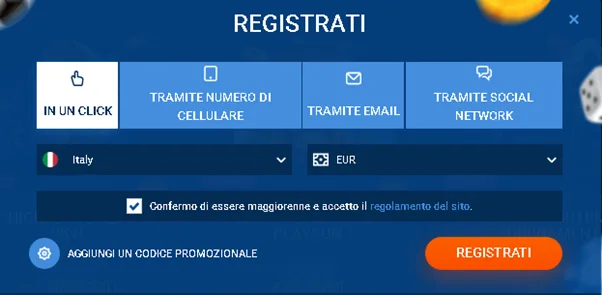 Registrazione su MostBet