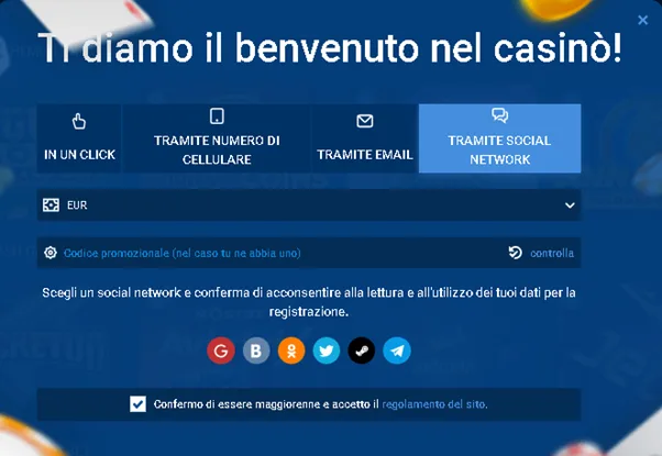 Registrazione sulla versione mobile del sito MostBet