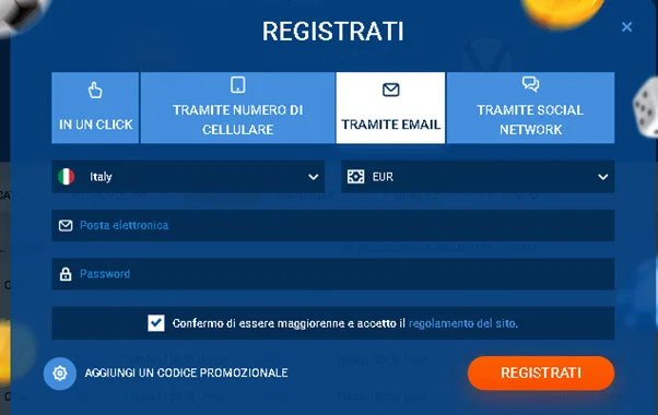 Registrazione nell'applicazione mobile MostBet